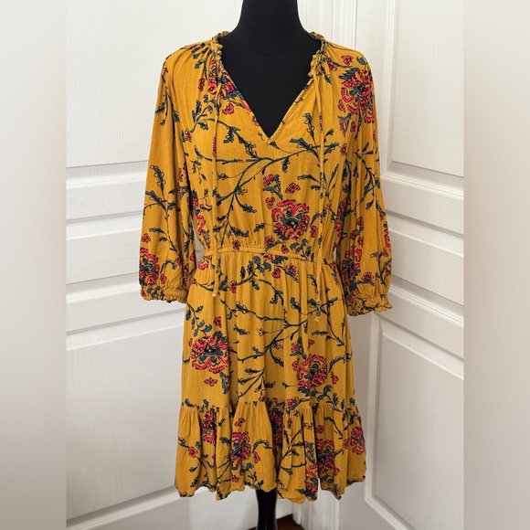 Knox Rose Dresses & Skirts - Knox Rose | Yellow Summer Floral Long Sleeves Dress - Size M